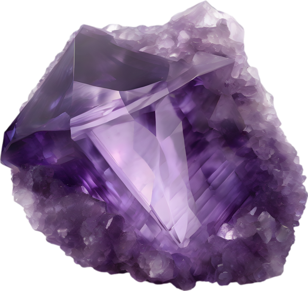 AI generated Amethyst stone, colorful gemstone clipart. png