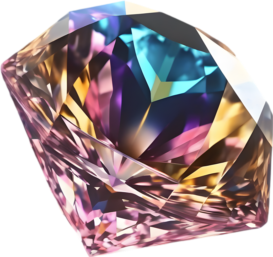 AI generated Diamond stone, colorful gemstone clipart. png