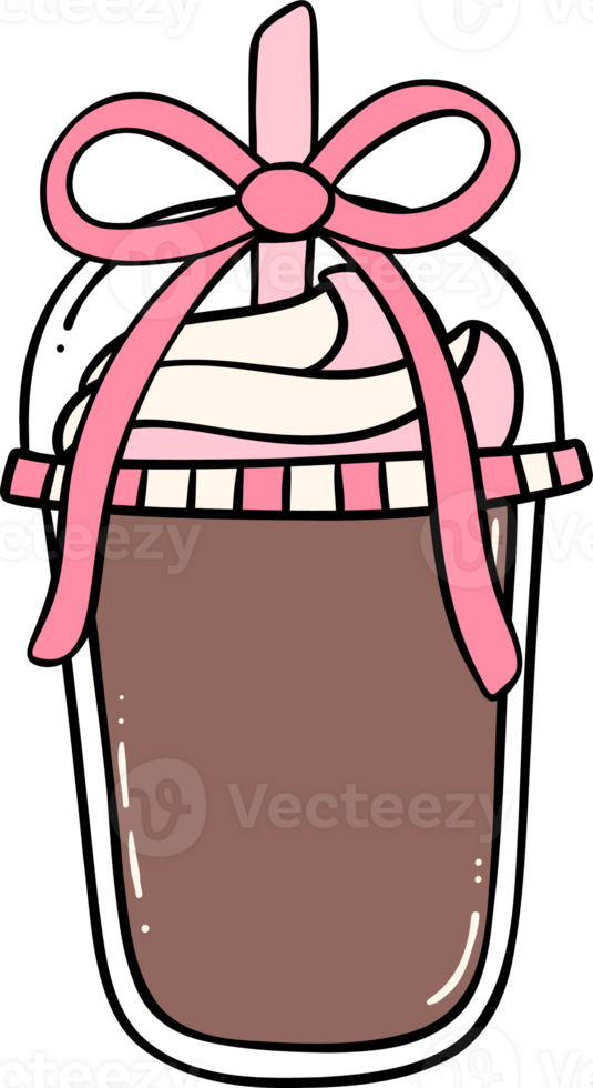 Couette Iced Coffee with ribbon bow png