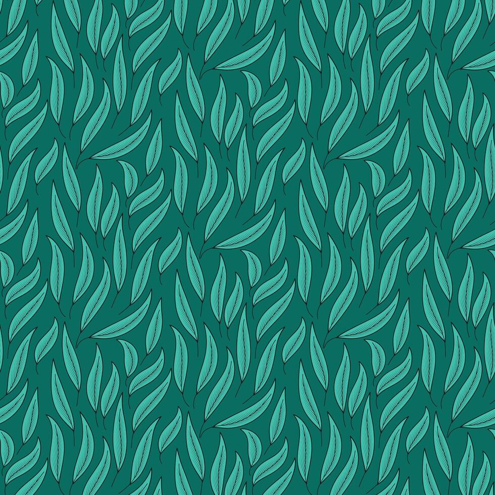 Vector seamless colorful floral leaves pattern for background, textures, fabric, print, textiles, wrapping... Elegant seamless decorative pattern.