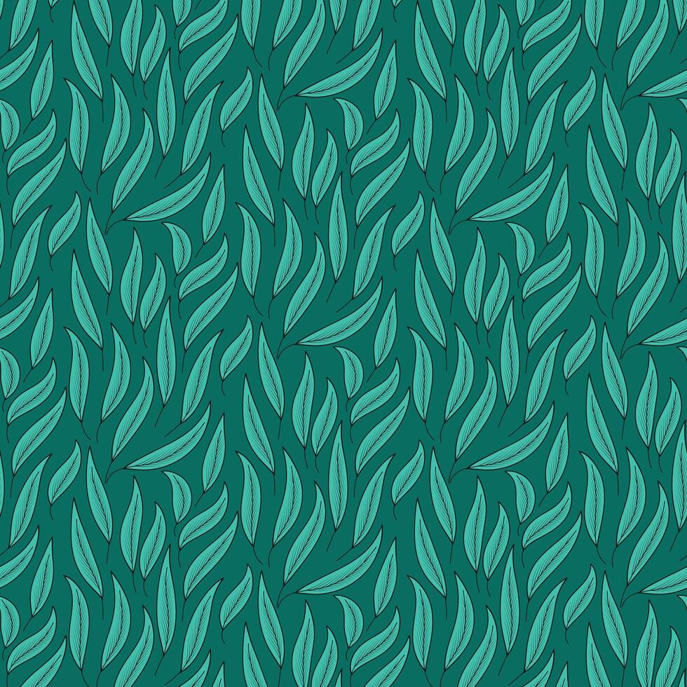 Vector seamless colorful floral leaves pattern for background, textures, fabric, print, textiles, wrapping... Elegant seamless decorative pattern.