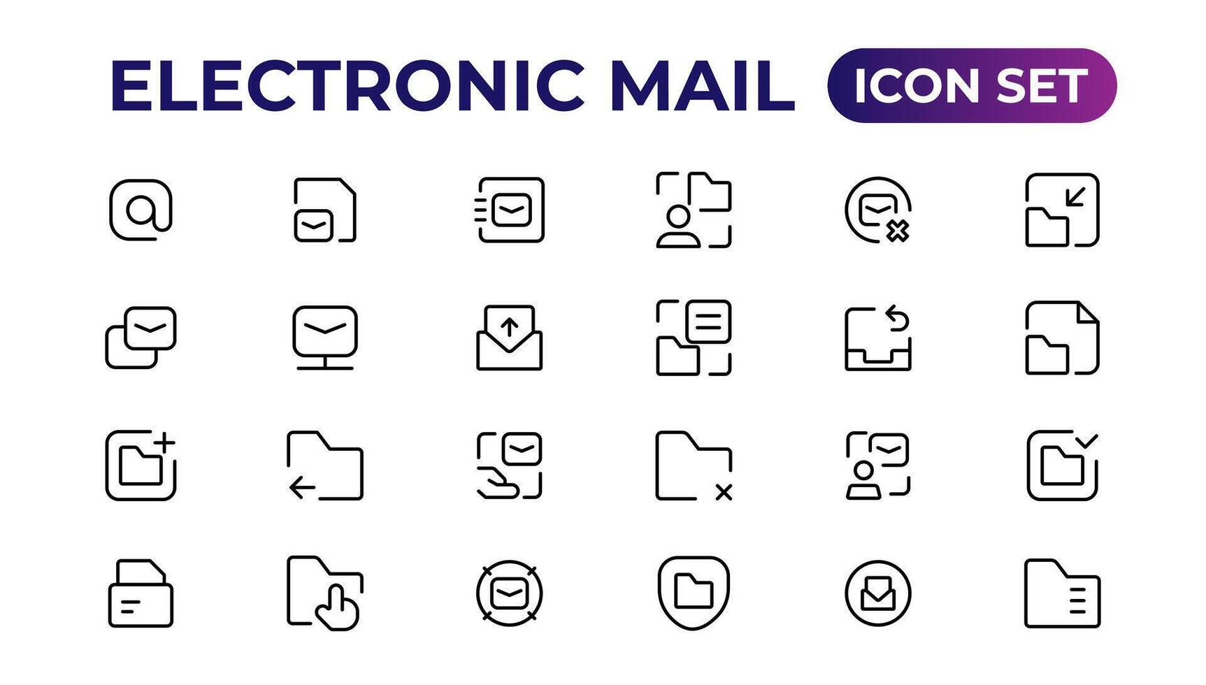 Mail icon set. email icon vector. E-mail icon.Outline icon collection. vector