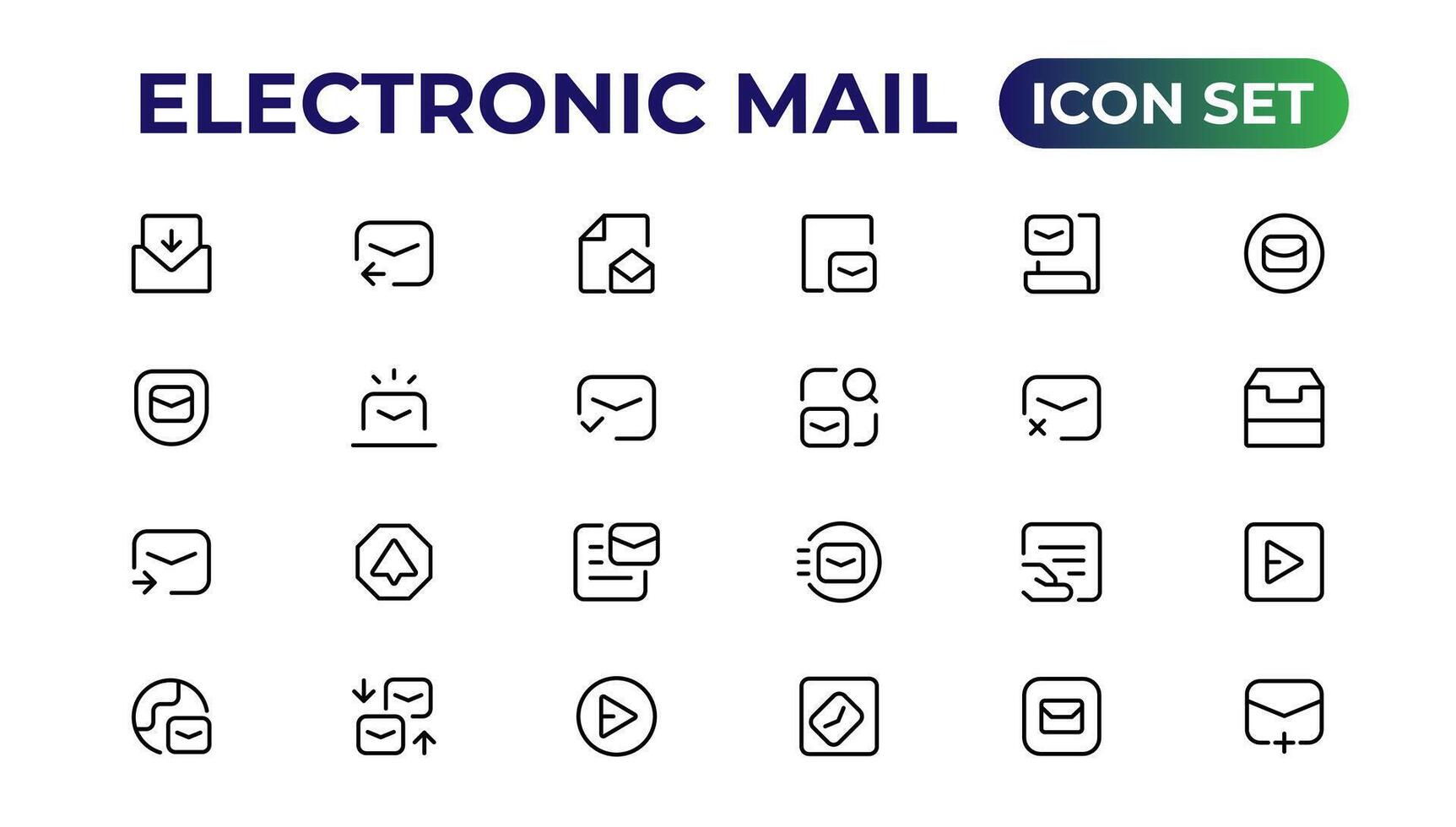 Mail icon set. email icon vector. E-mail icon.Outline icon collection. vector