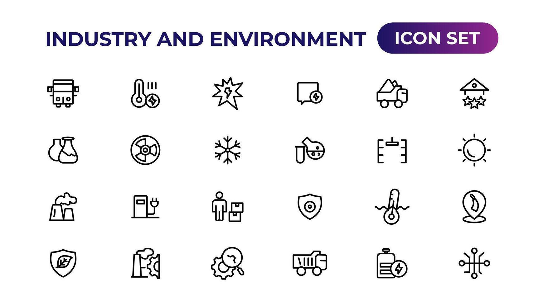 Set of outline icons related to green, renewable energy, alternative sources energy. Eco icon collection.Outline icon collection. vector