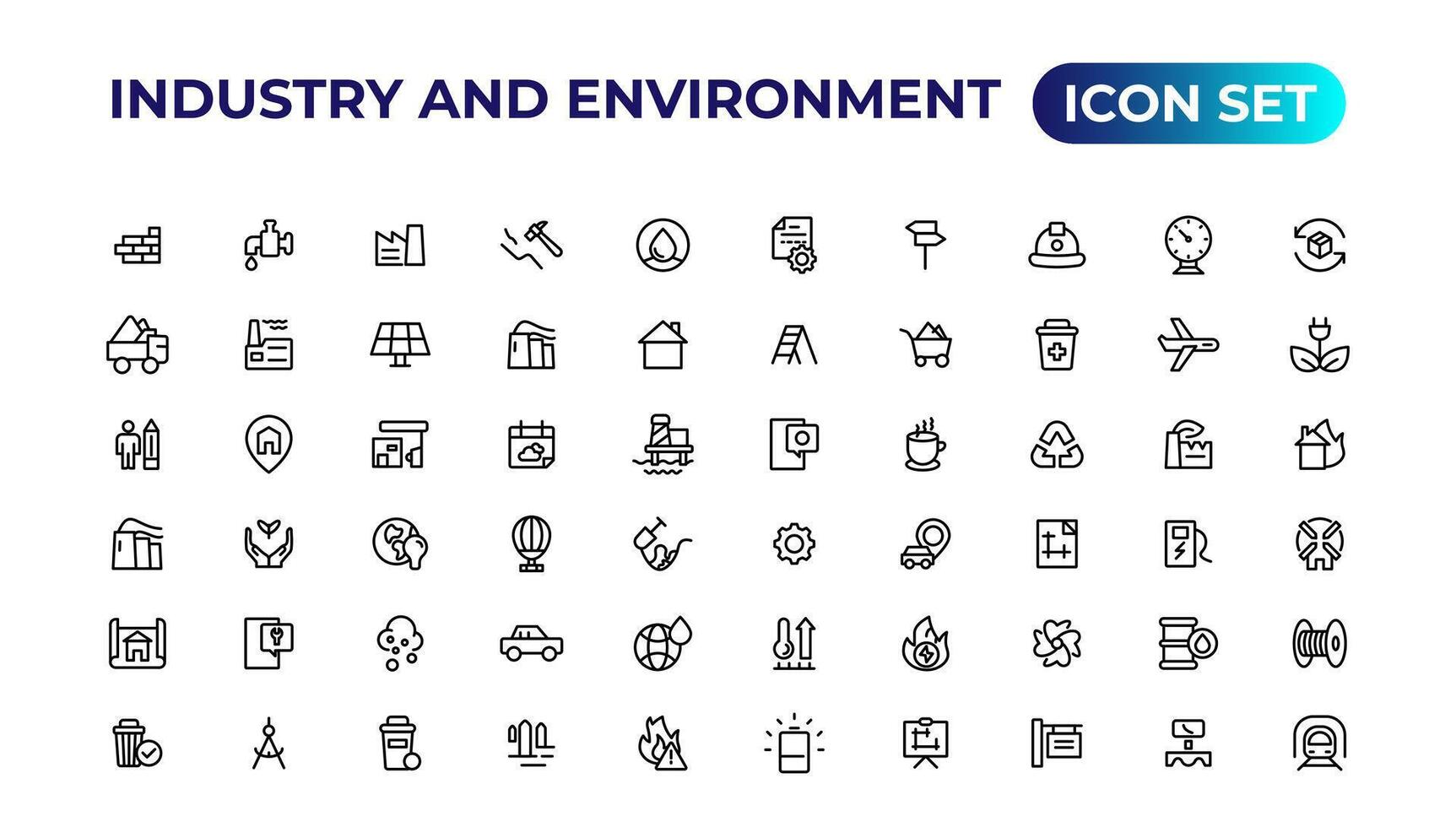 Set of outline icons related to green, renewable energy, alternative sources energy. Eco icon collection.Outline icon collection. vector