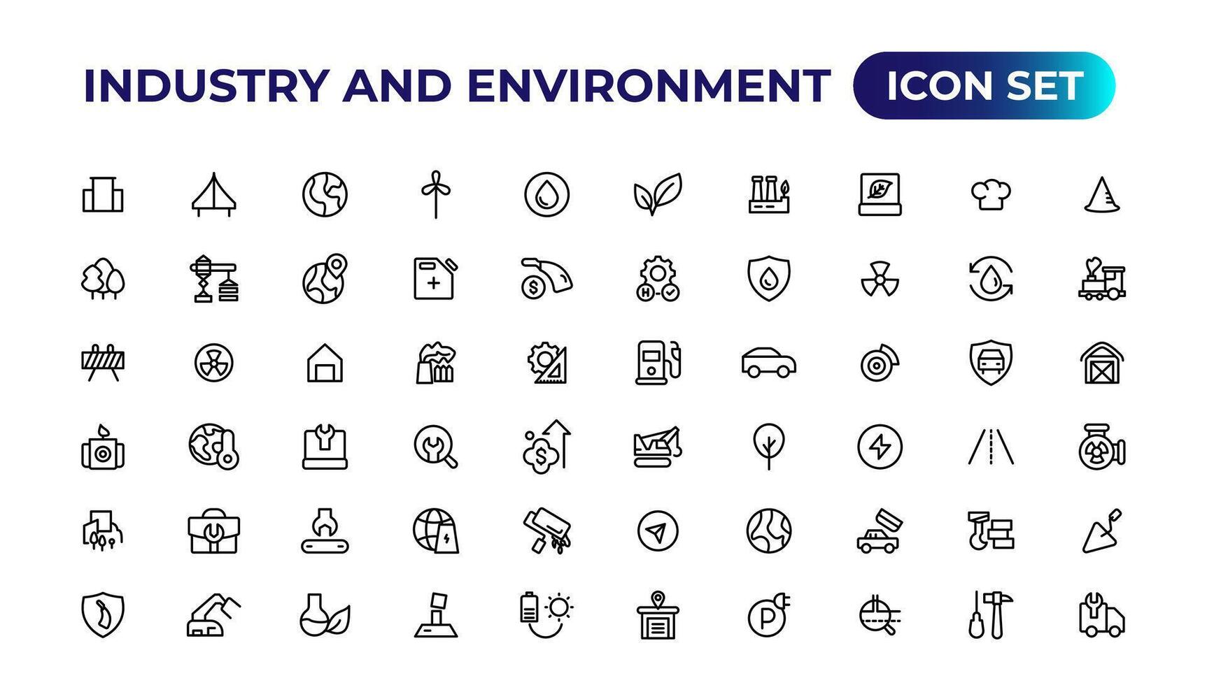 Set of outline icons related to green, renewable energy, alternative sources energy. Eco icon collection.Outline icon collection. vector