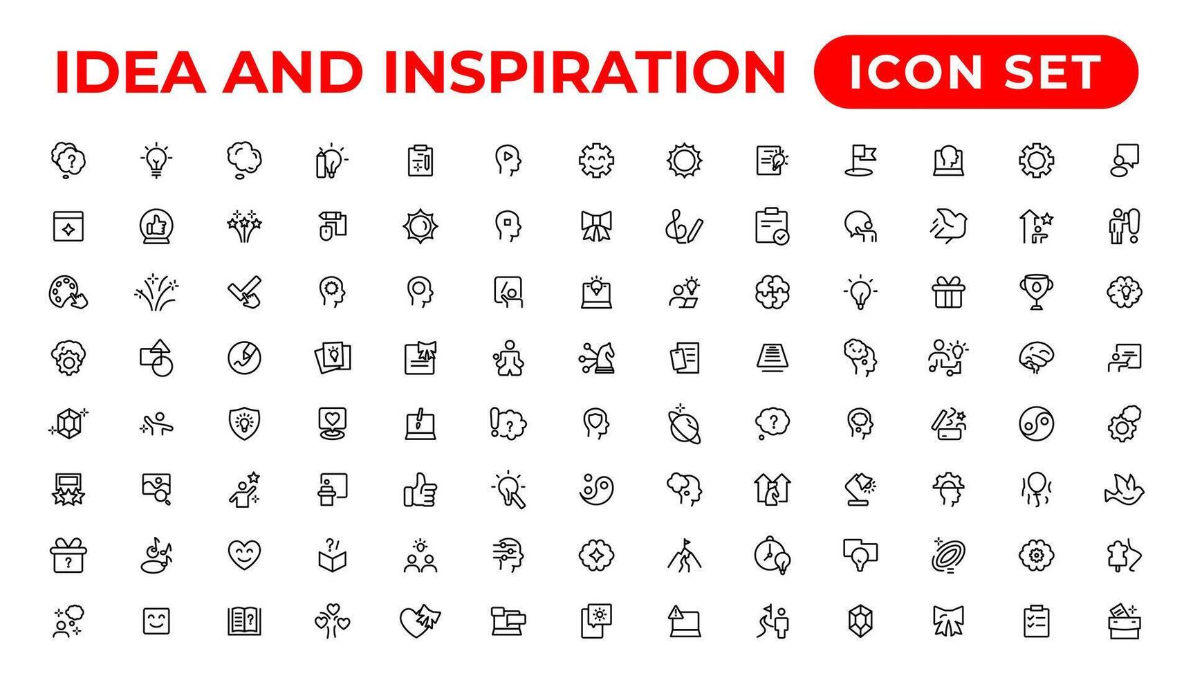 Idea and inspiration outline icons collection.Outline icon. vector