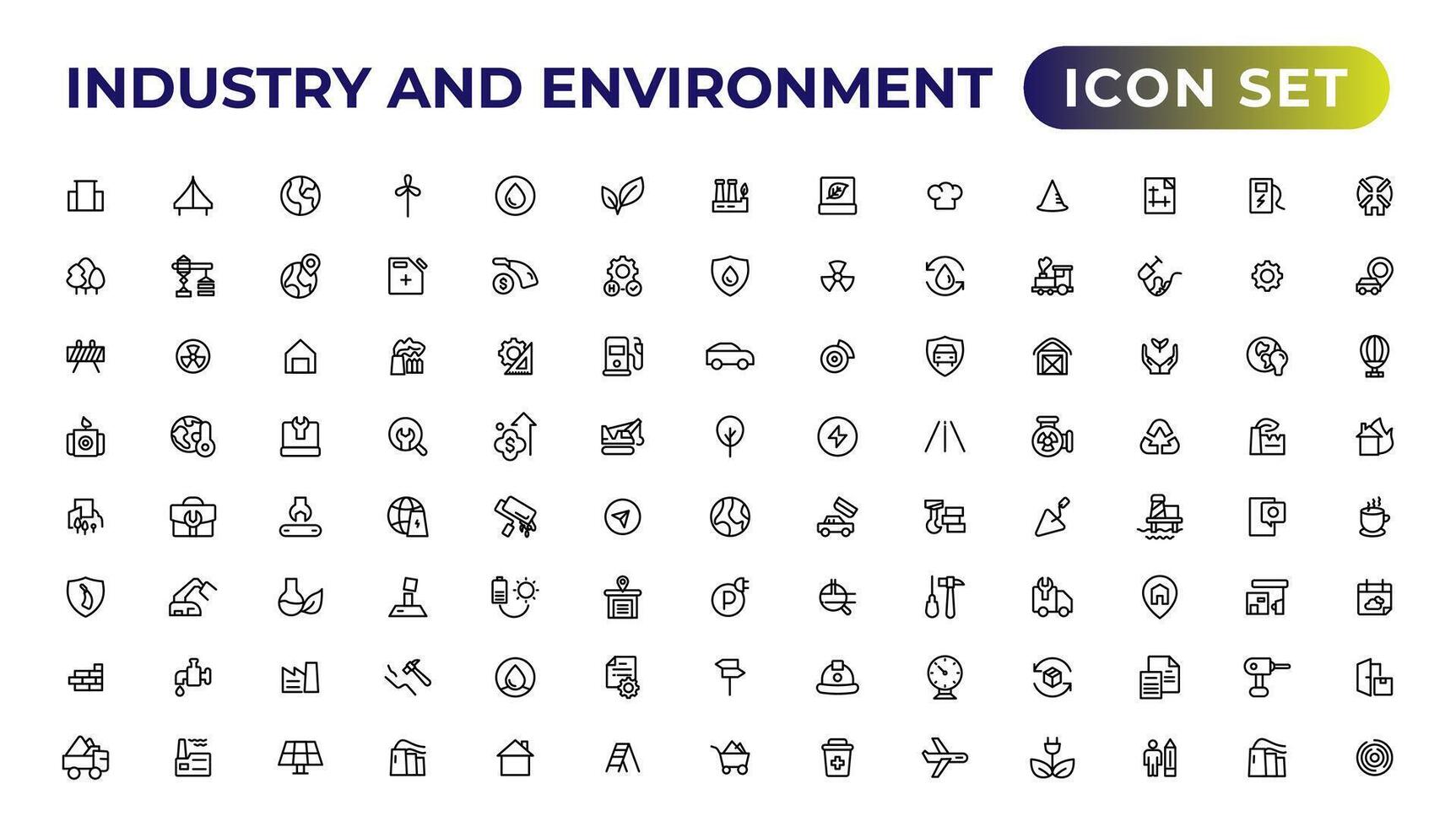 Set of outline icons related to green, renewable energy, alternative sources energy. Eco icon collection.Outline icon collection. vector