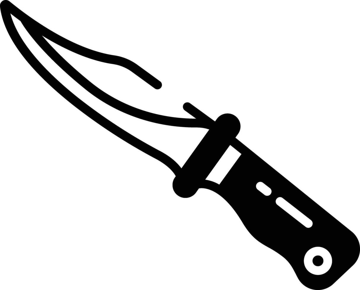 Knife glyph and line vector illustration