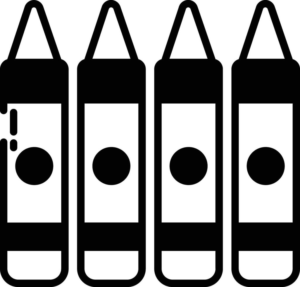 Crayon glyph and line vector illustration