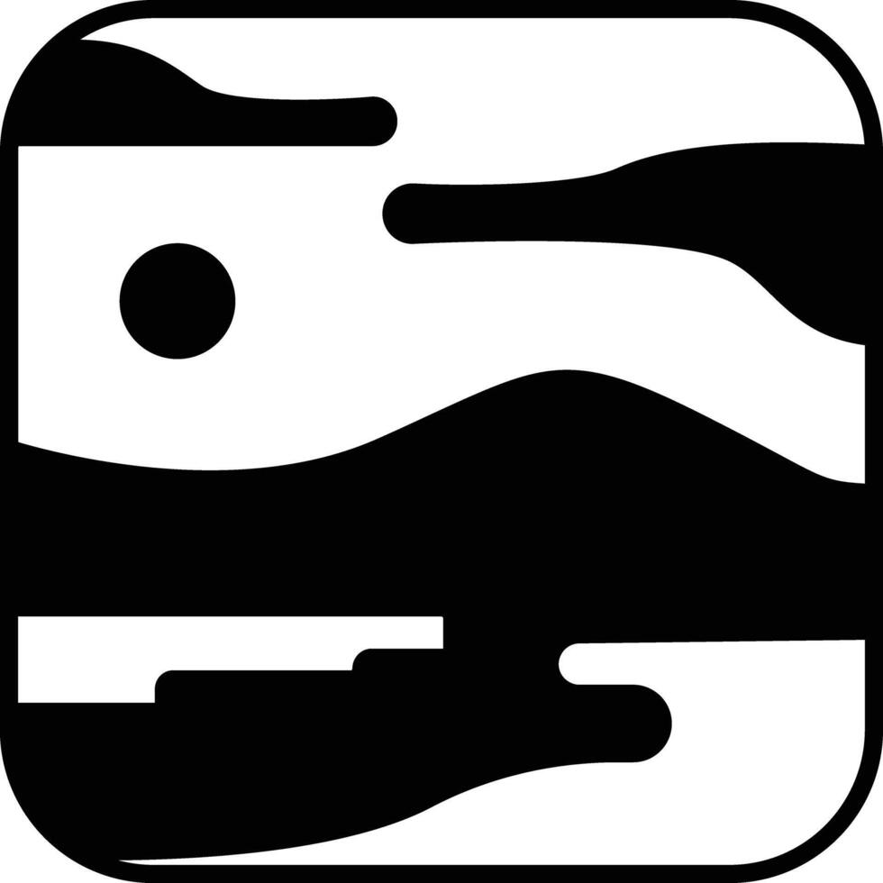landscape glyph and line vector illustration