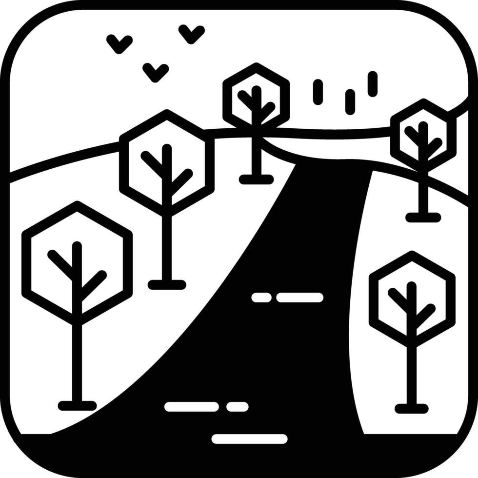 landscape glyph and line vector illustration