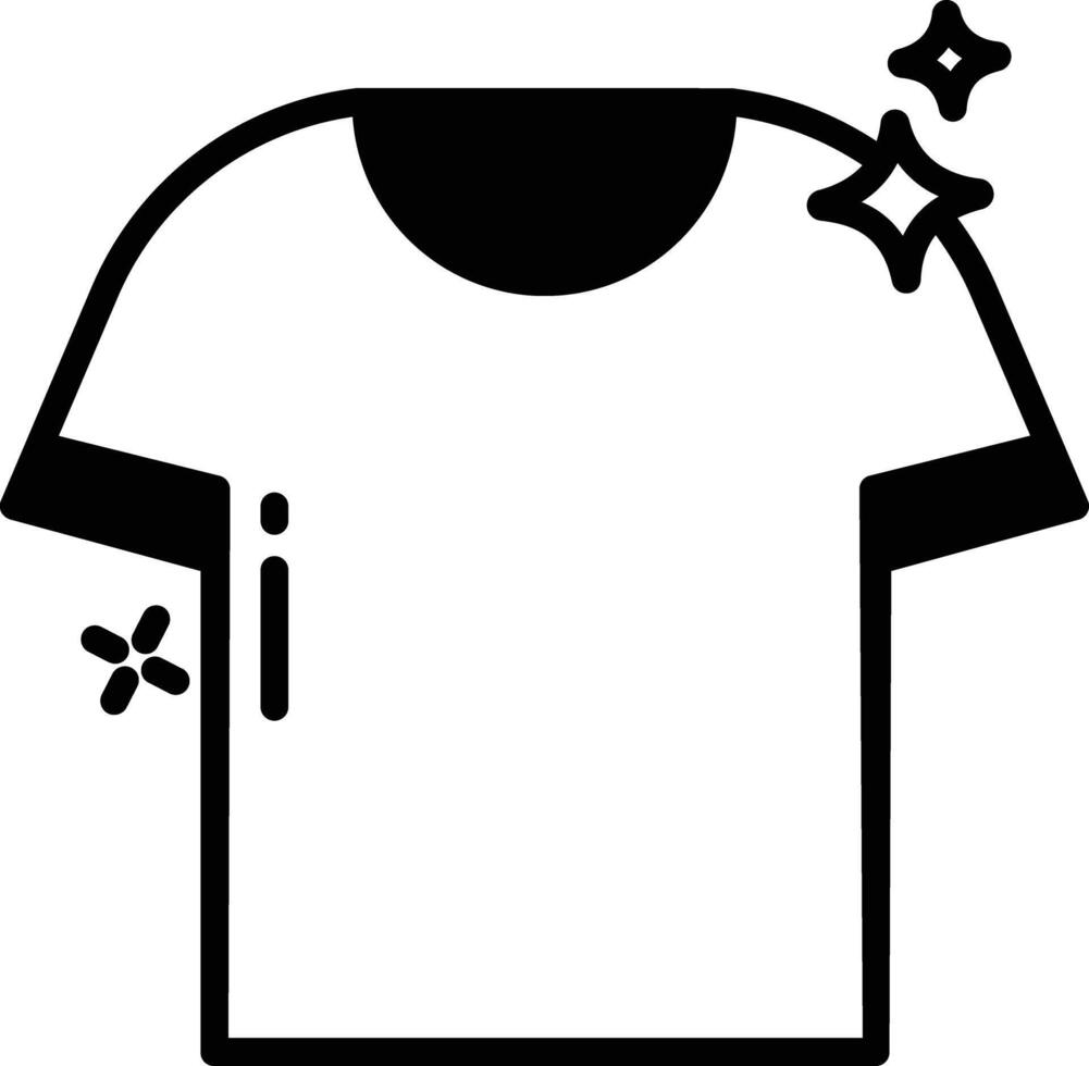 T Shirt glyph and line vector illustration