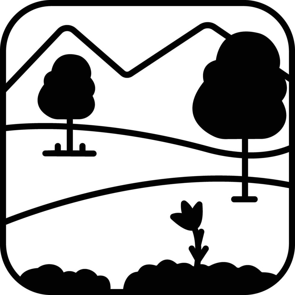 landscape glyph and line vector illustration