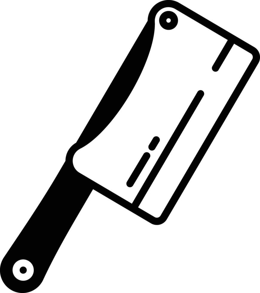 Butcher knife glyph and line vector illustration