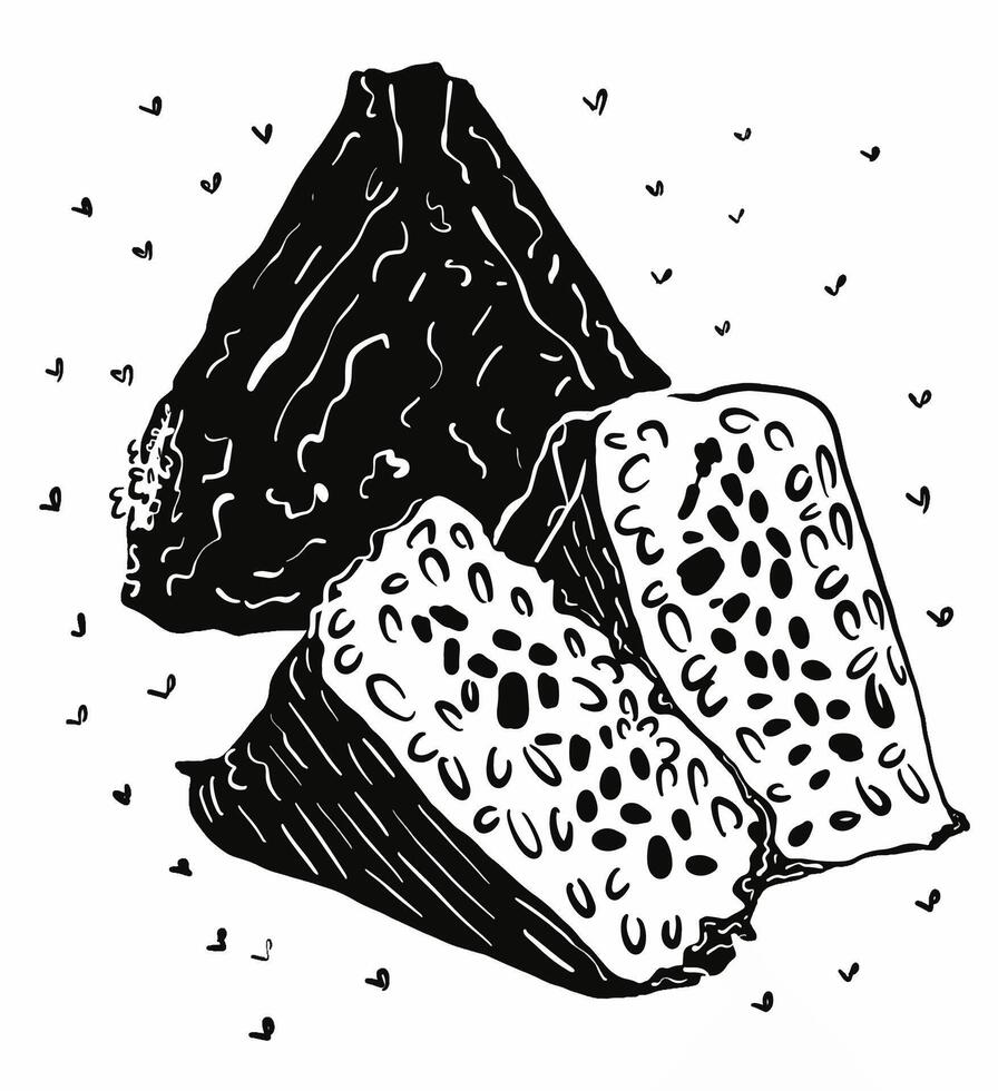 Illustration rice artline artwork food drink dessert line work vector