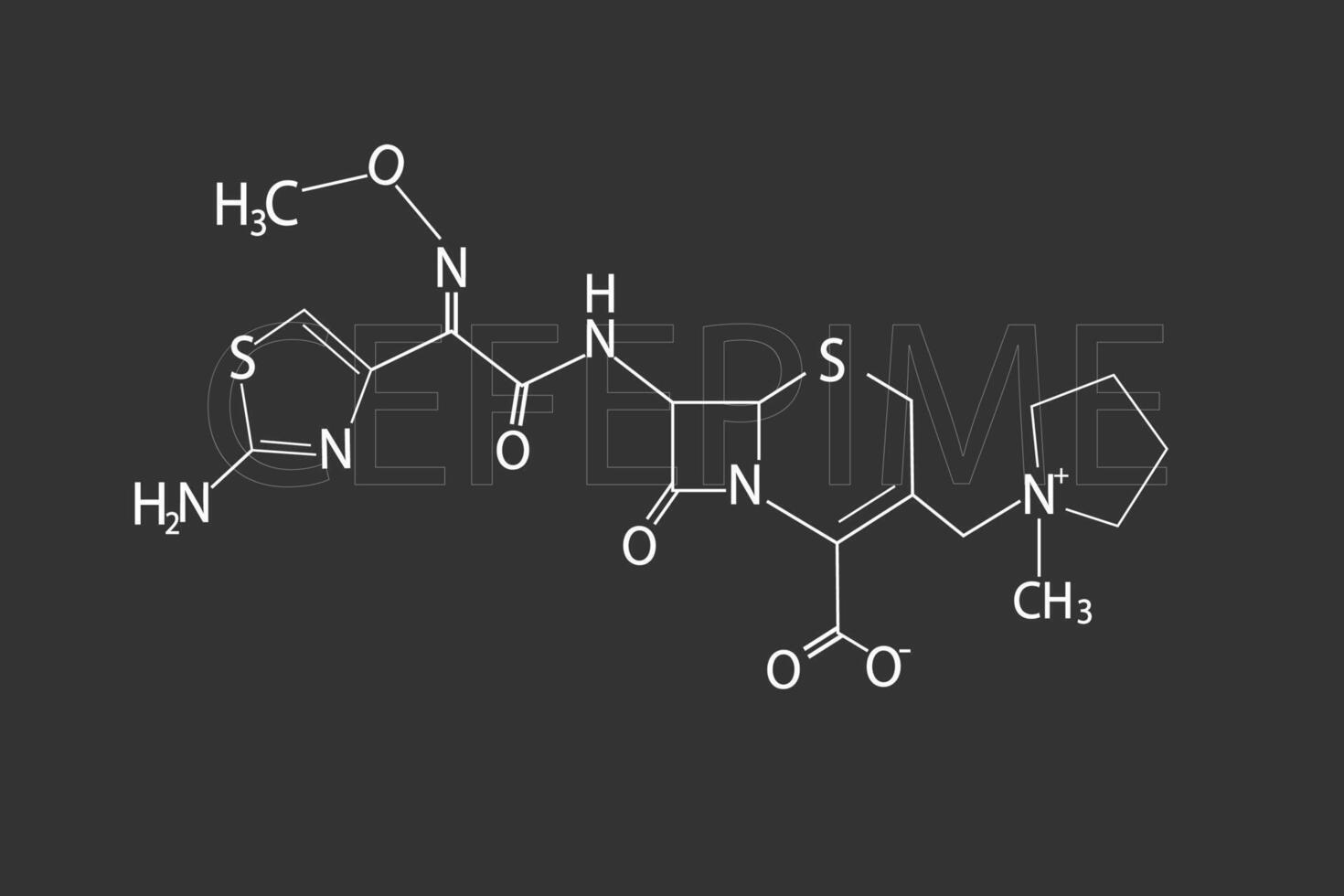 antibióticos cefepima molecular esquelético químico fórmula vector