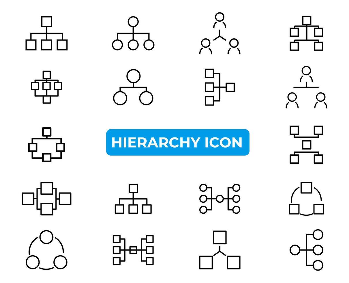 Simple set of hierarchy icons in trendy line style.Premium set of hierarchy line icons. vector