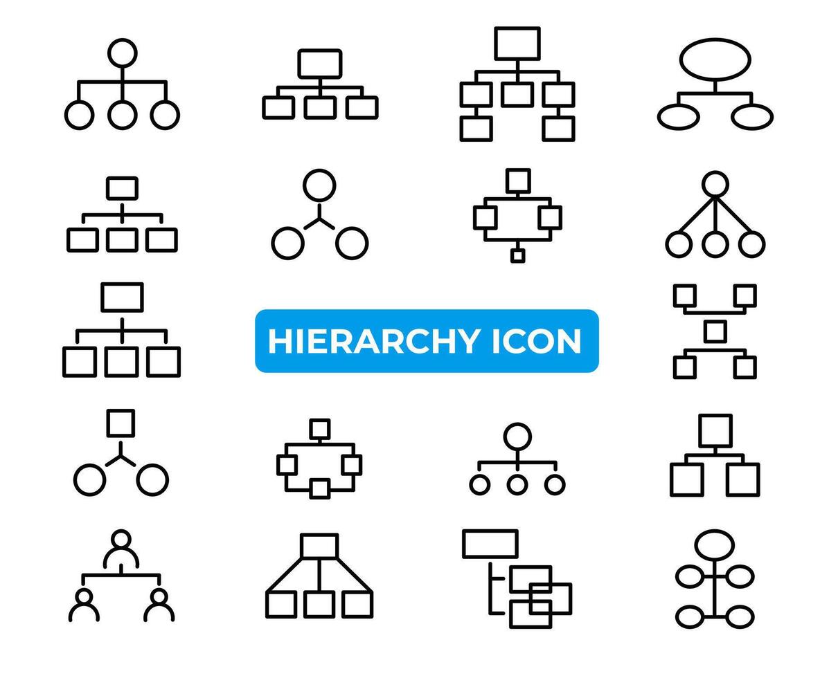 Premium set of hierarchy line icons.Hierarchy line icon set vector