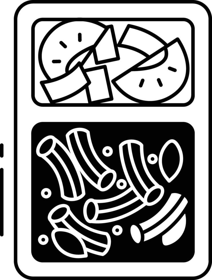 bow-tie pasta glyph and line vector illustration