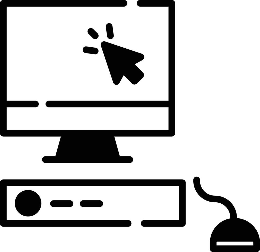 Computer glyph and line vector illustration