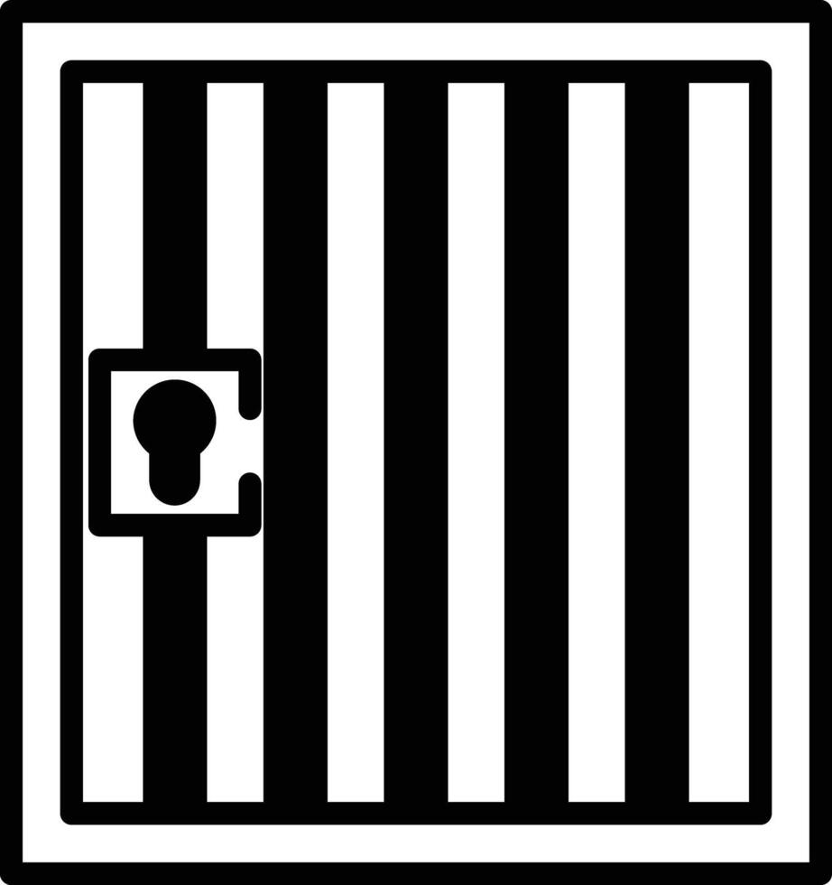 Jail glyph and line vector illustration