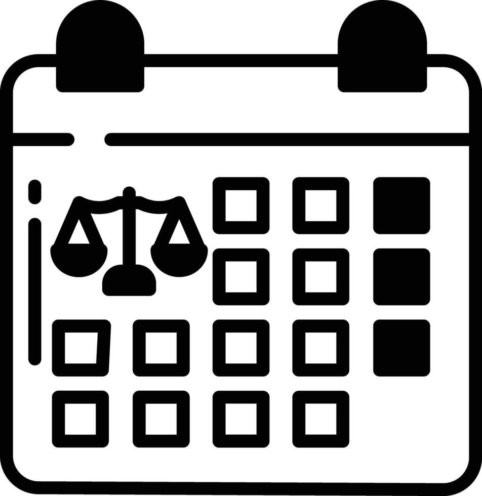Judgement Date glyph and line vector illustration