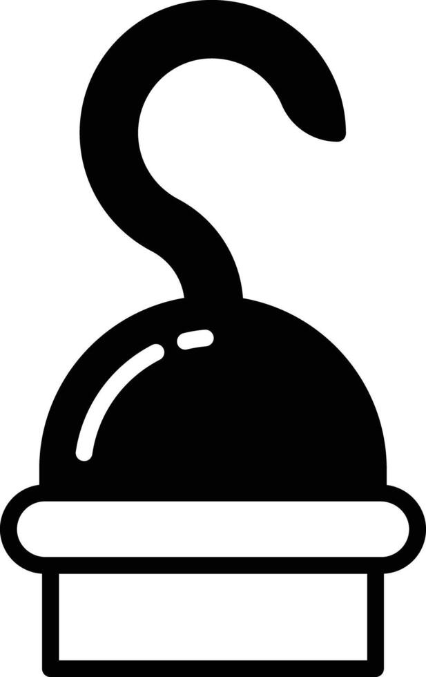 Hook glyph and line vector illustration