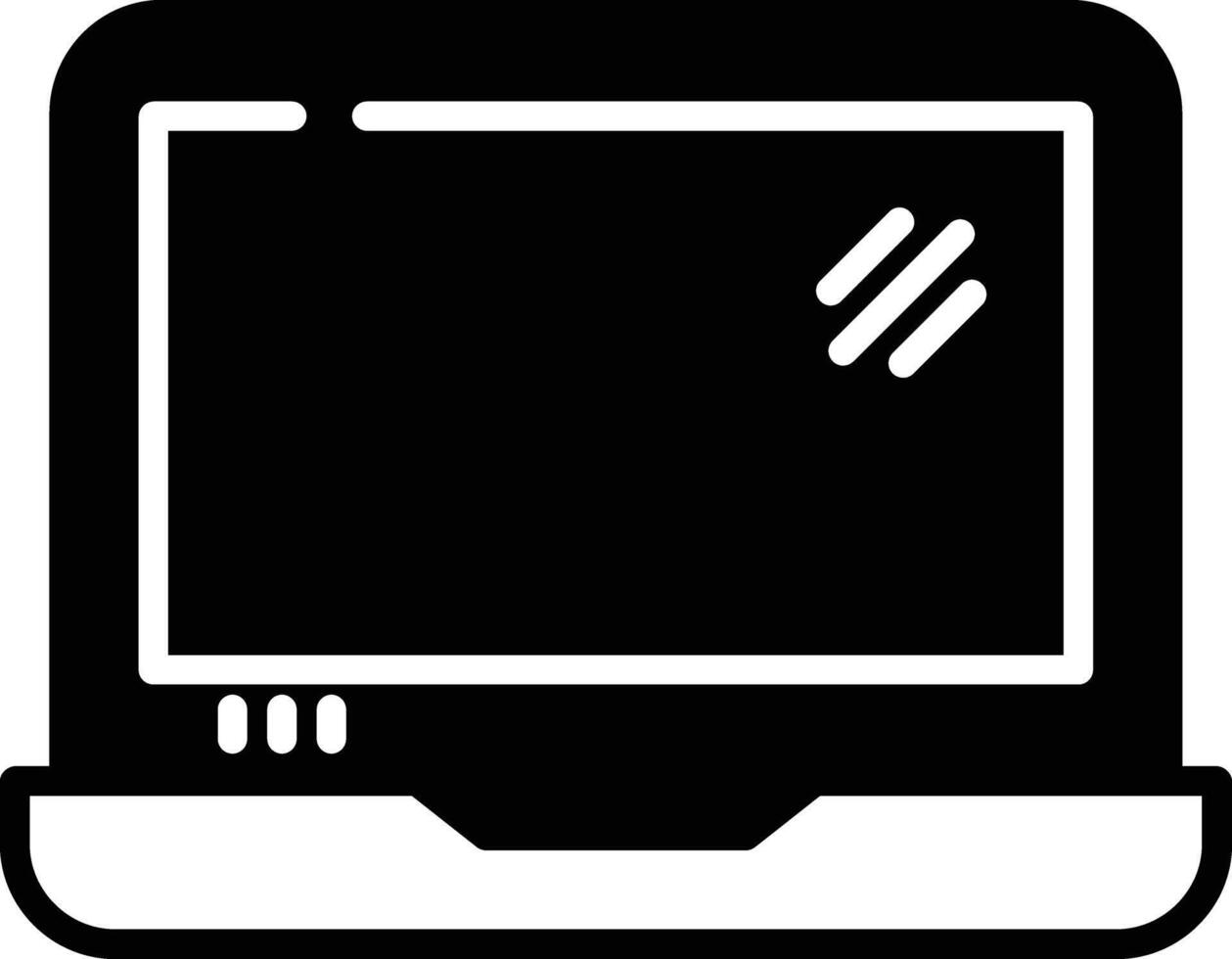 Laptop glyph and line vector illustration