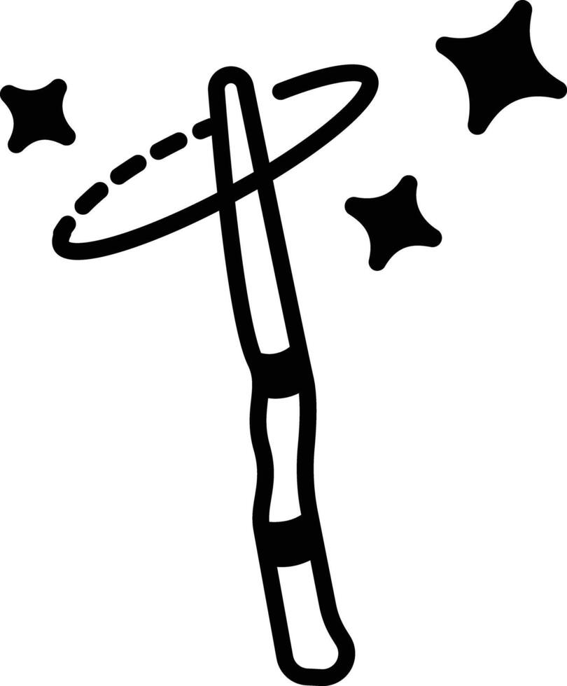 Magic Wand glyph and line vector illustration