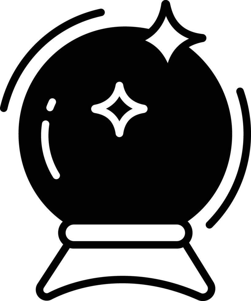 Magic Ball glyph and line vector illustration