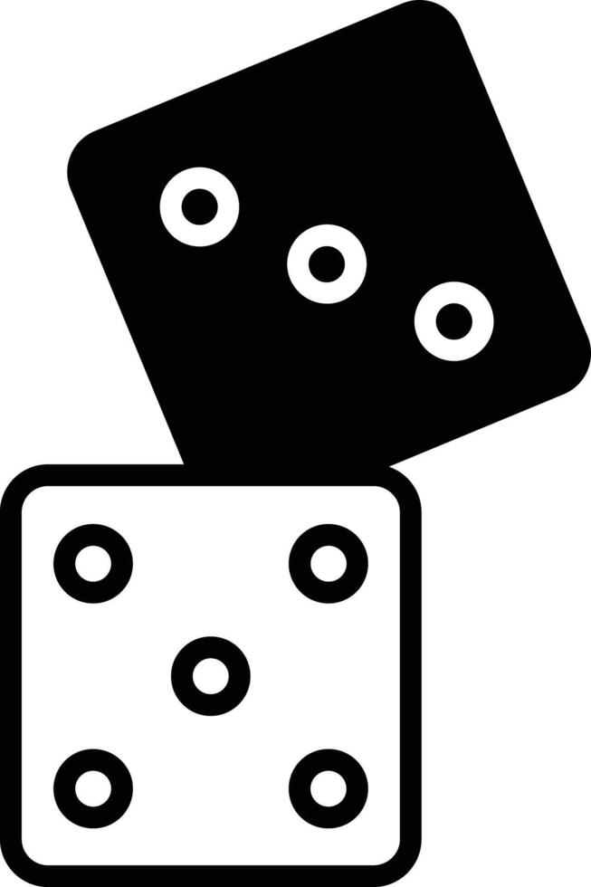 Dice glyph and line vector illustration