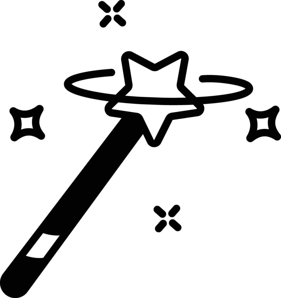 Magic Wand glyph and line vector illustration