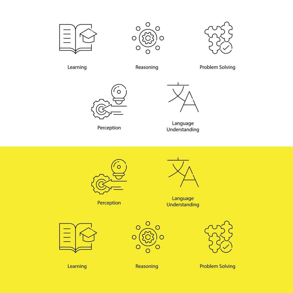 ai arquitectura vector icono conjunto explorador llave componentes de ai sistemas