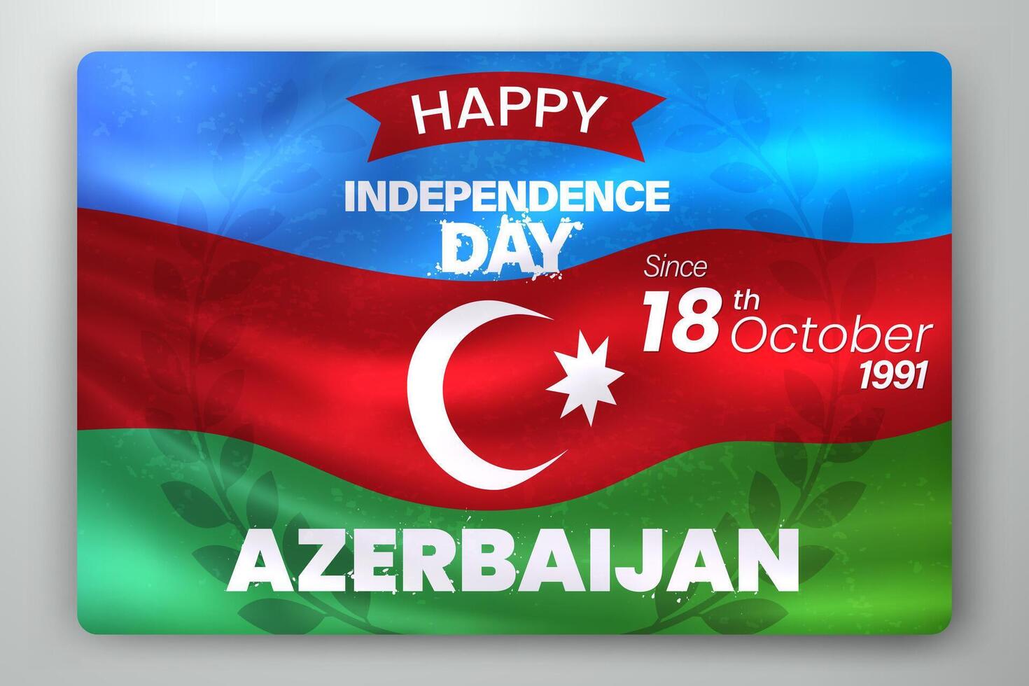 Happy Independence Day of Azerbaijan with Waving Flag Background, Vector Illustration