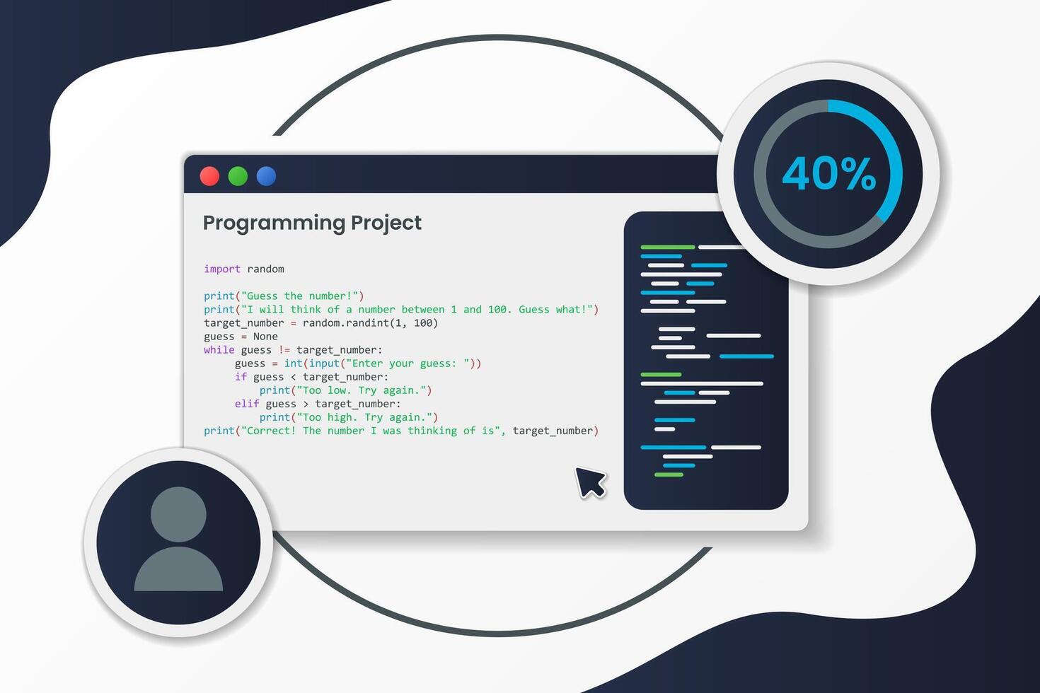 programación concepto con pitón idioma, vector ilustración