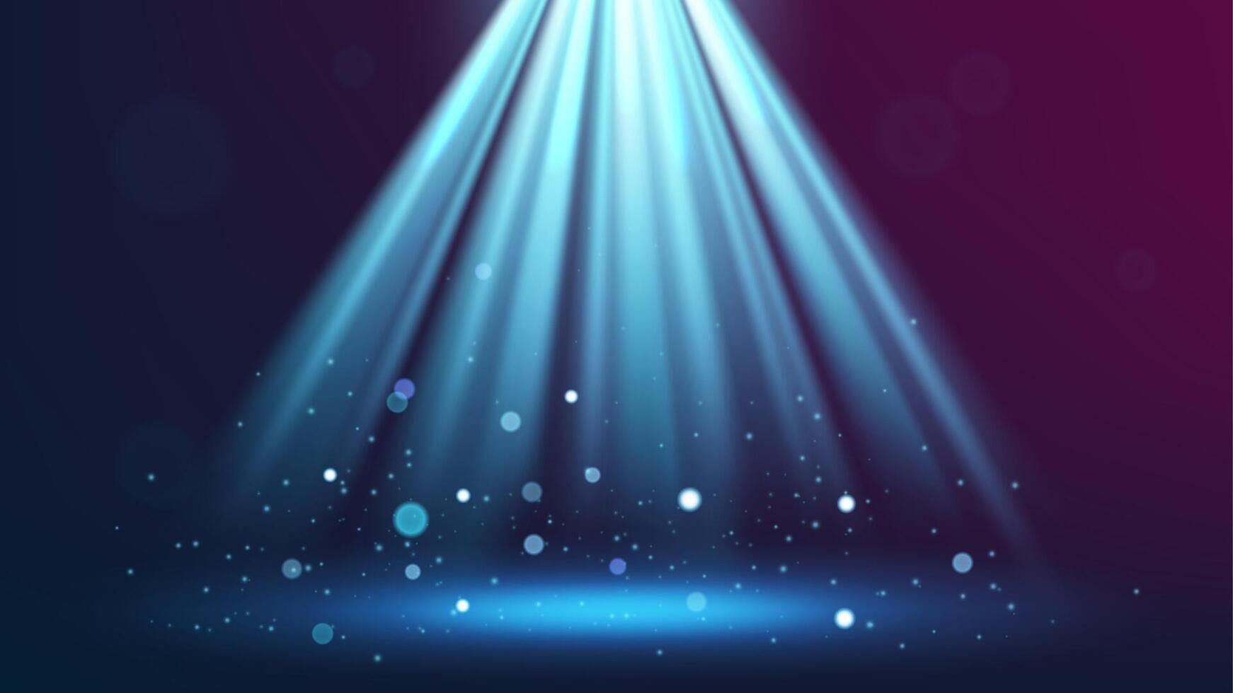 Blue Spotlight Shining with Sparks,, Widescreen Vector Illustration