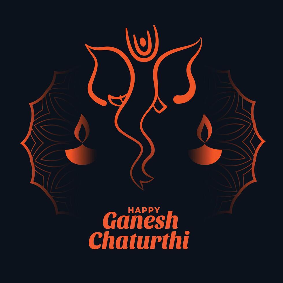 happy ganesh chaturthi festival card design background vector