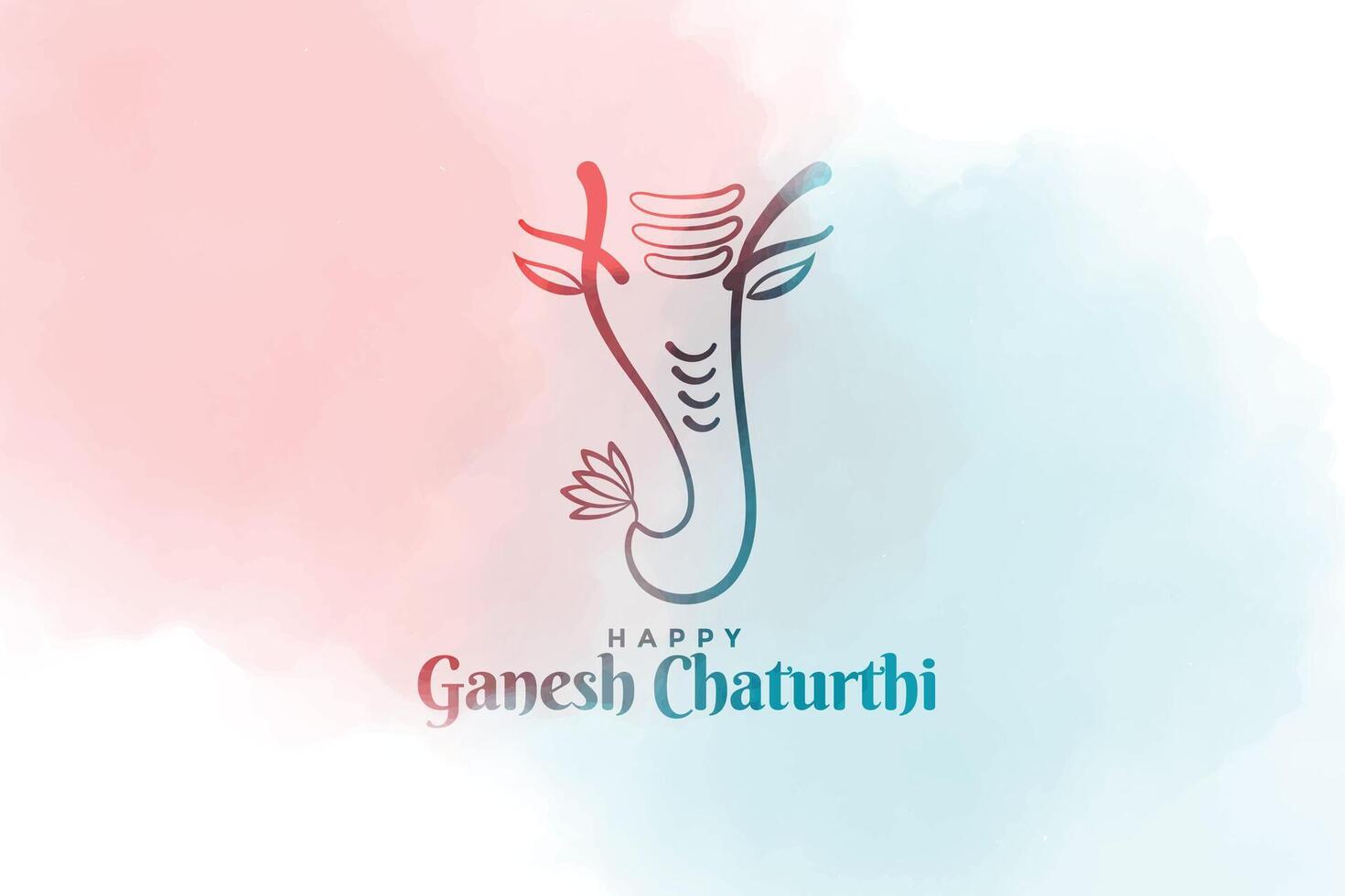 beautiful ganesh chaturthi festival watercolor background design vector