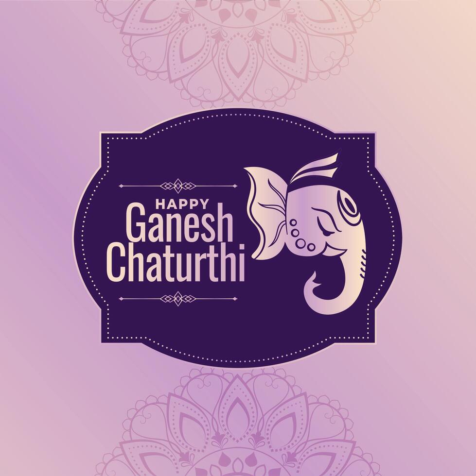 contento ganesh chaturthi festival decorativo tarjeta diseño vector