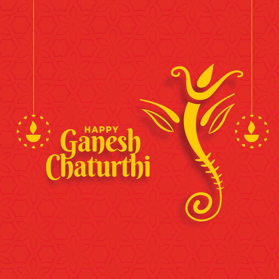 ganesh chaturthi wishes greeting card background design vector