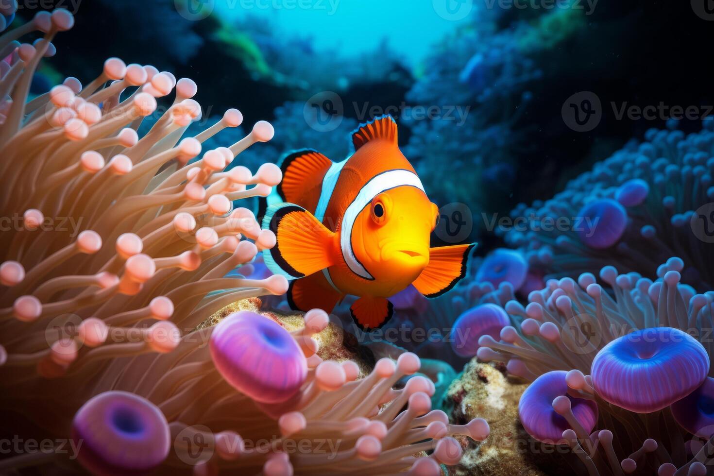 AI generated Vibrant anefish nestled among swaying anes. Generative AI photo