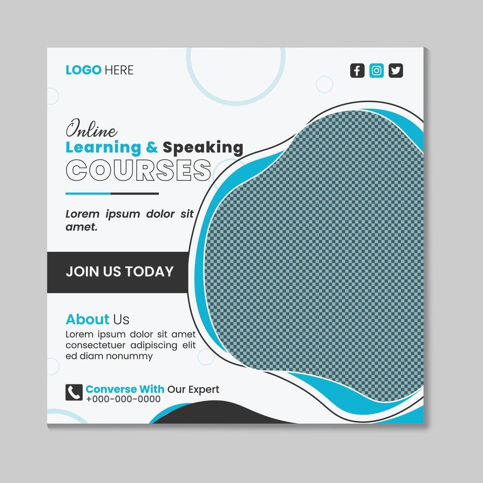 Modern and creative digital marketing live webinar and corporate social media post template design. vector