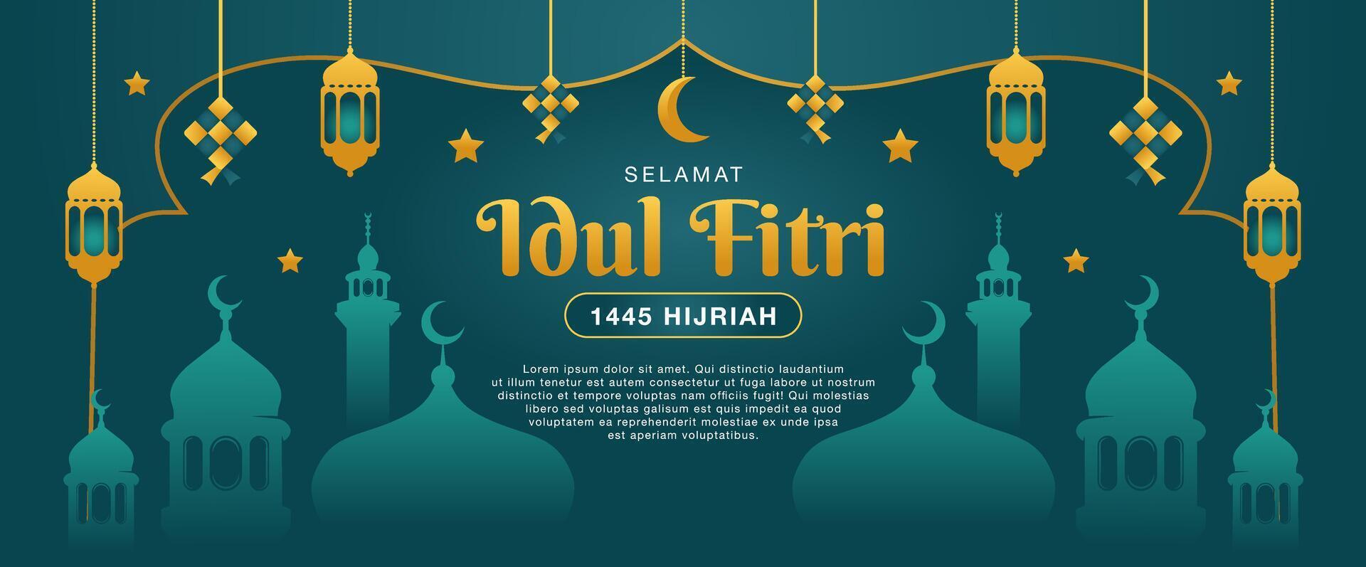 Eid Al Fitr Banner Design vector