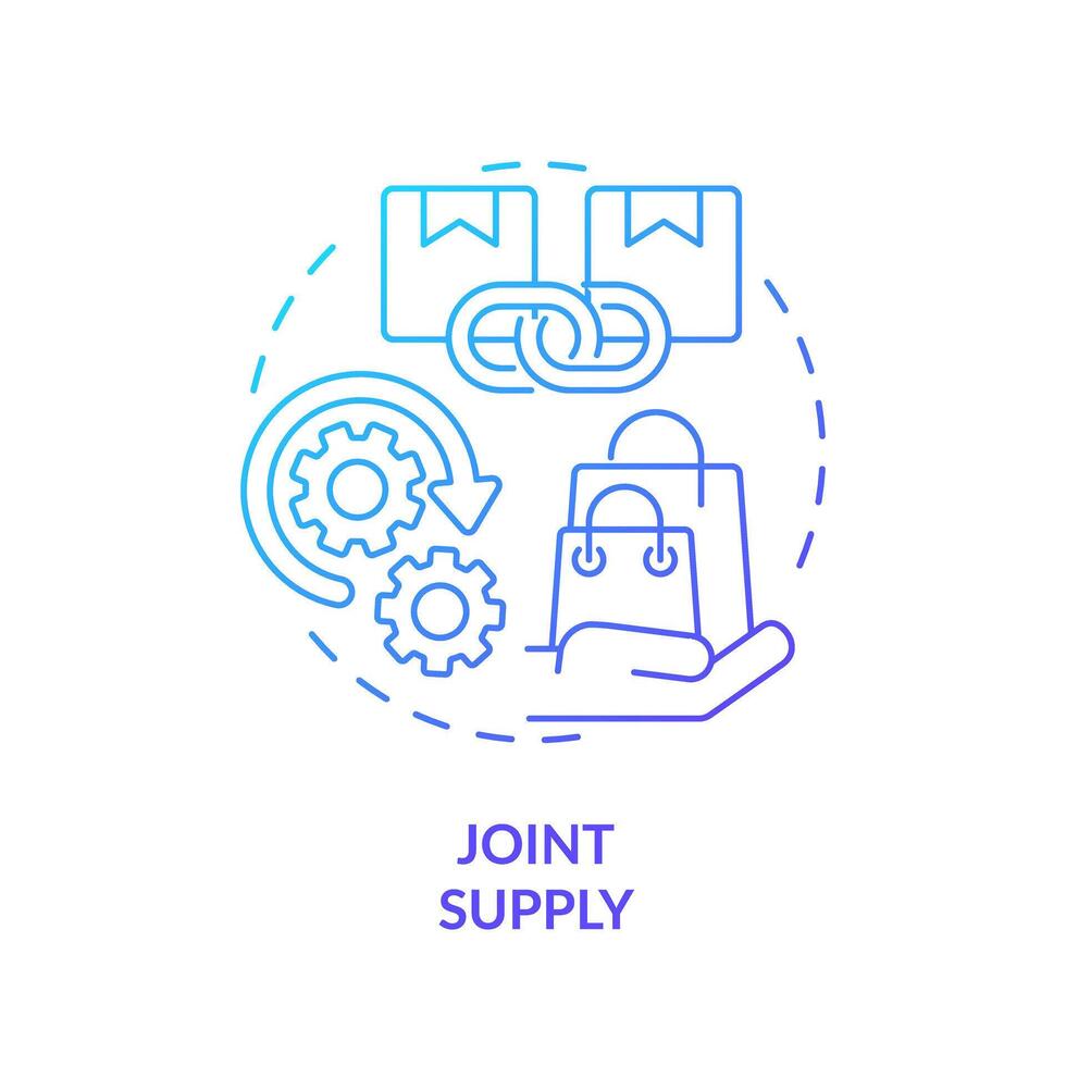 Joint supply blue gradient concept icon. Production of one good results in production of another. Round shape line illustration. Abstract idea. Graphic design. Easy to use in brochure marketing vector