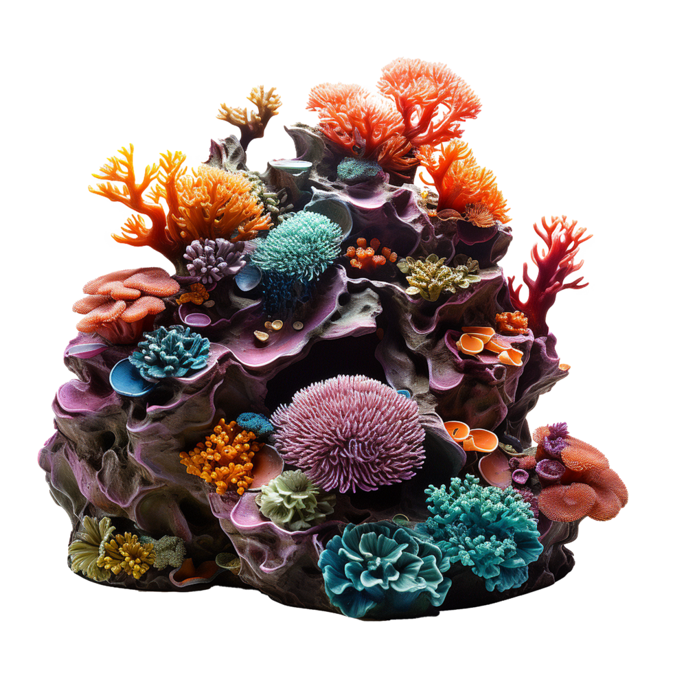 AI generated Coral reef png isolated on transparent background