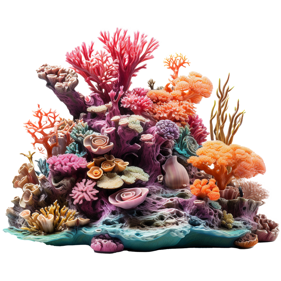 AI generated Coral reef png isolated on transparent background