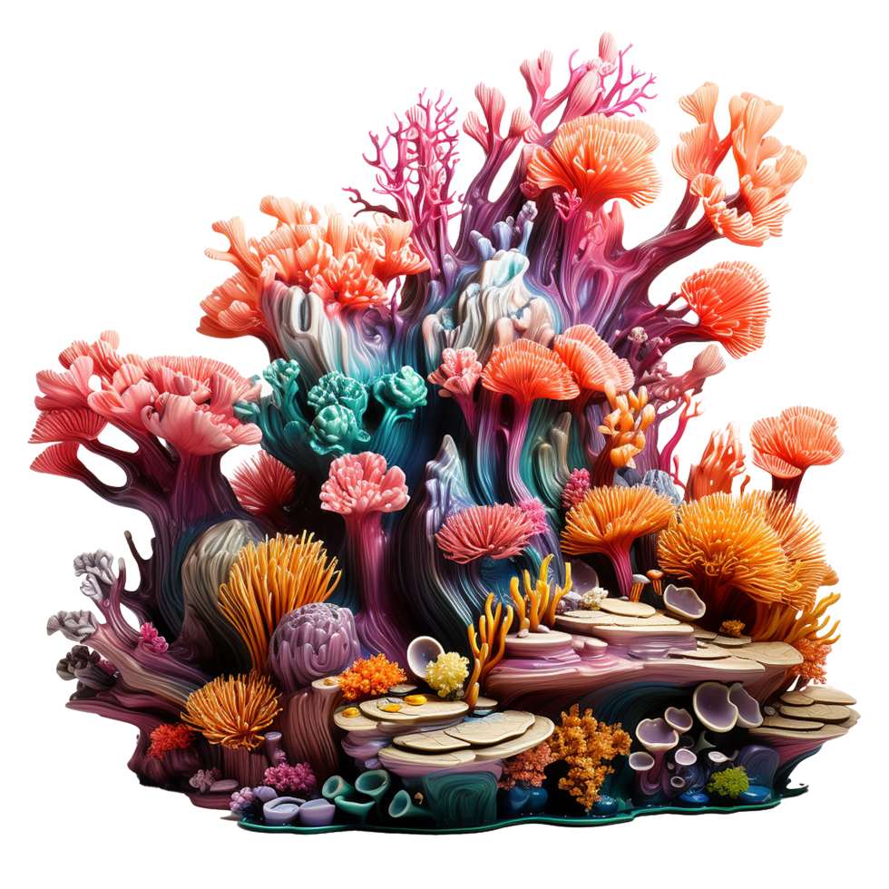 AI generated Coral reef png isolated on transparent background