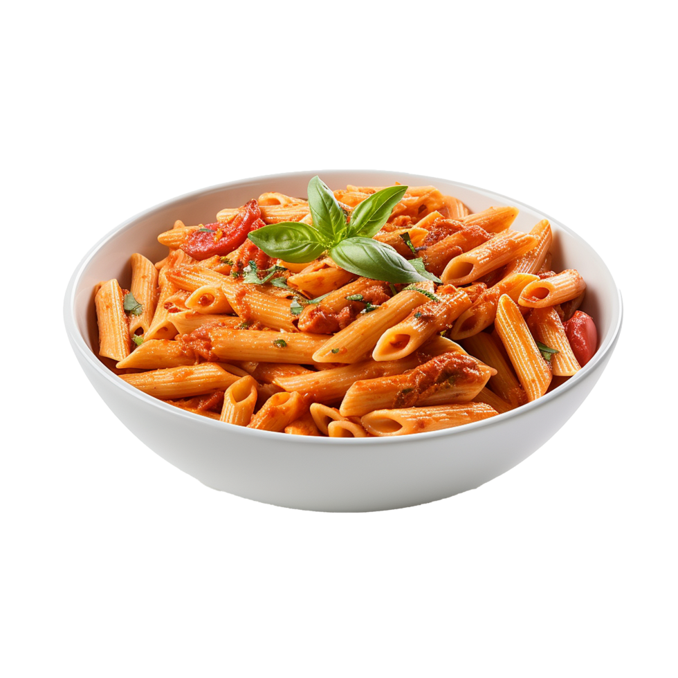 ai generado sabroso italiano pasta all'arrabbiata plato png aislado en transparente antecedentes