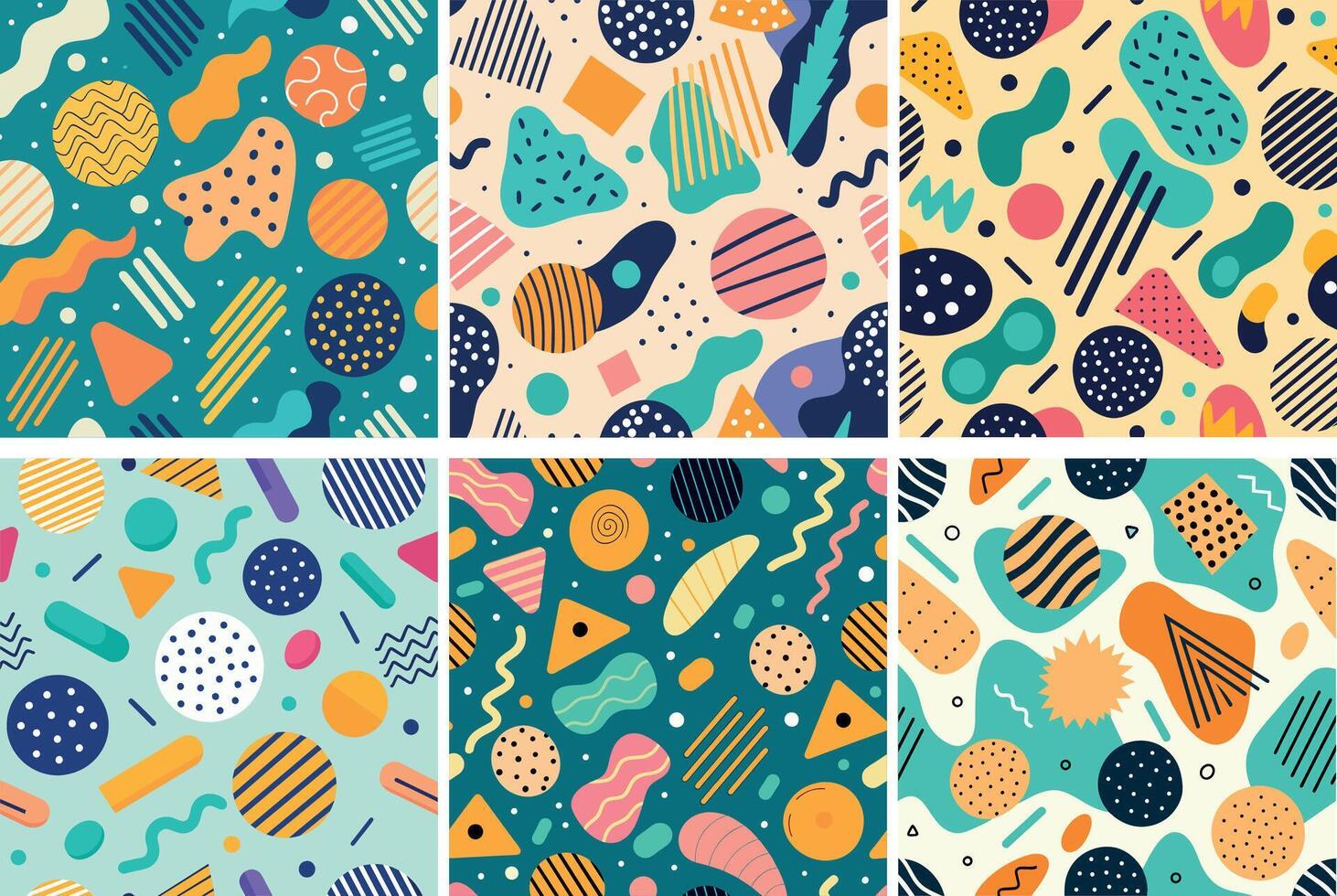 Abtrsact seamless memphis vector illustration pattern poster background